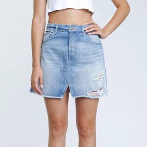 Pistola Lolita High Rise Distressed Denim Mini Skirt Size 25